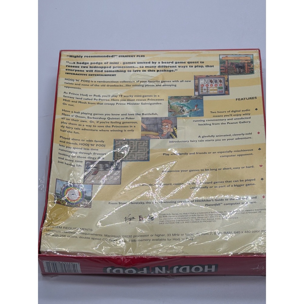 Hodj 'n' Podj Mac CD-ROM 1995 Virgin Interactive Box New Sealed Steve Meretzky - Picture 3 of 3